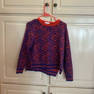 Blue and Orange Patterned Kids Sweatshirt